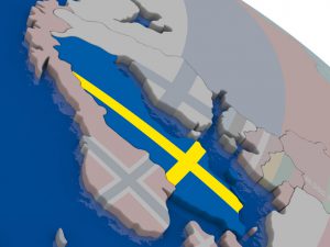 Sweden with flag